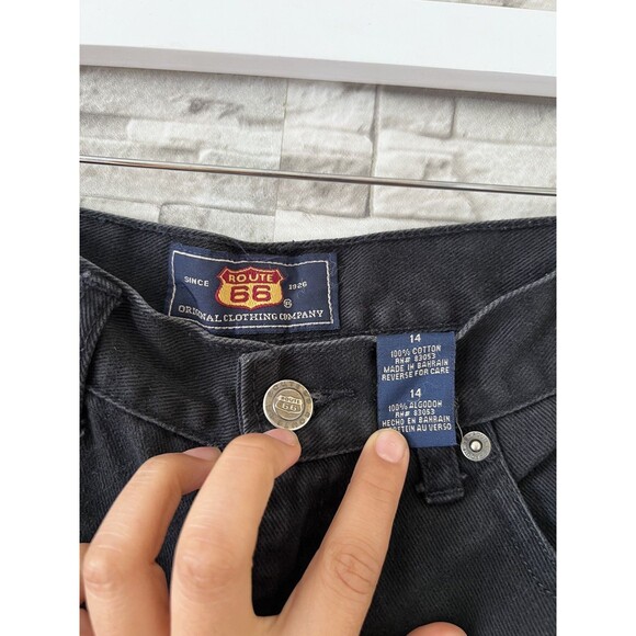 Vintage Deadstock Route 66 Denim Jean Size 14 Boys Black Jeans Straight - Picture 3 of 9